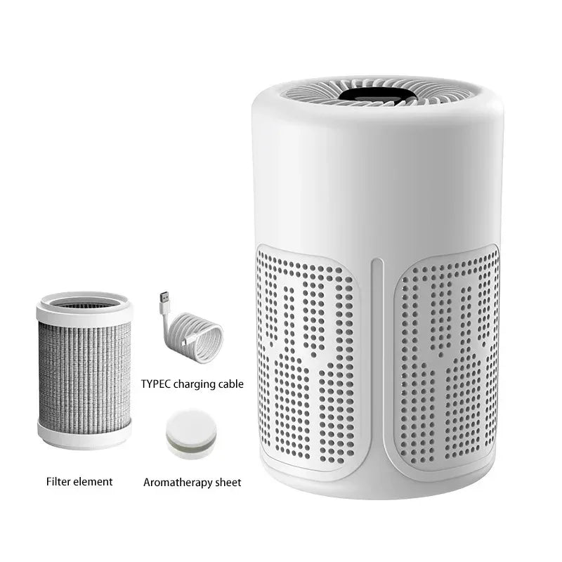 Mini Desktop Air Purifier HEPA Filter With Negative Ion Technology Eliminates Formaldehyde Odors Smoke And Dust Particles